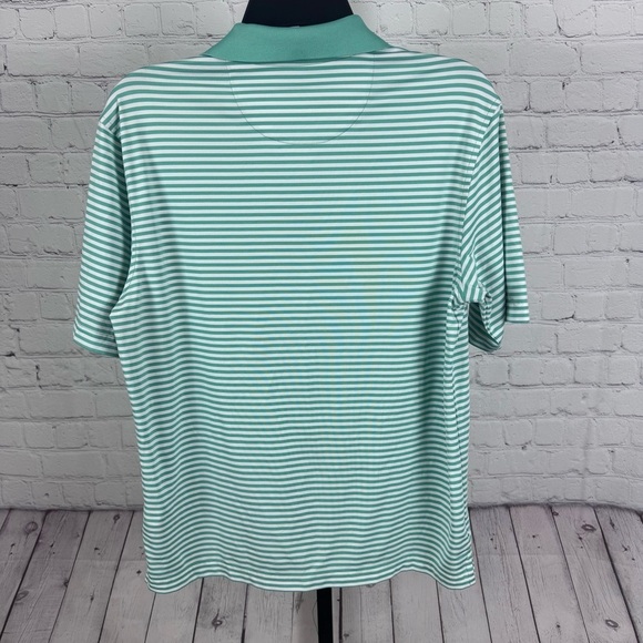 UNTUCKit Mint Green and White Striped Polo Size Small - Picture 4 of 4